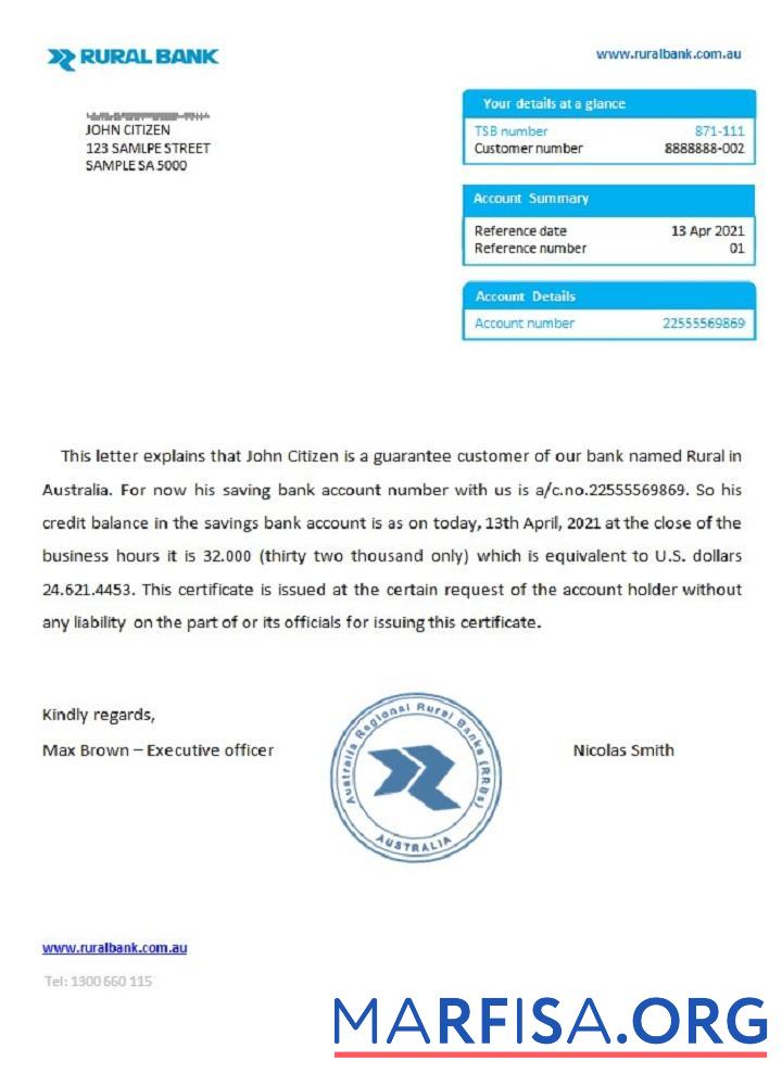 Printable Australia Rural reference real example